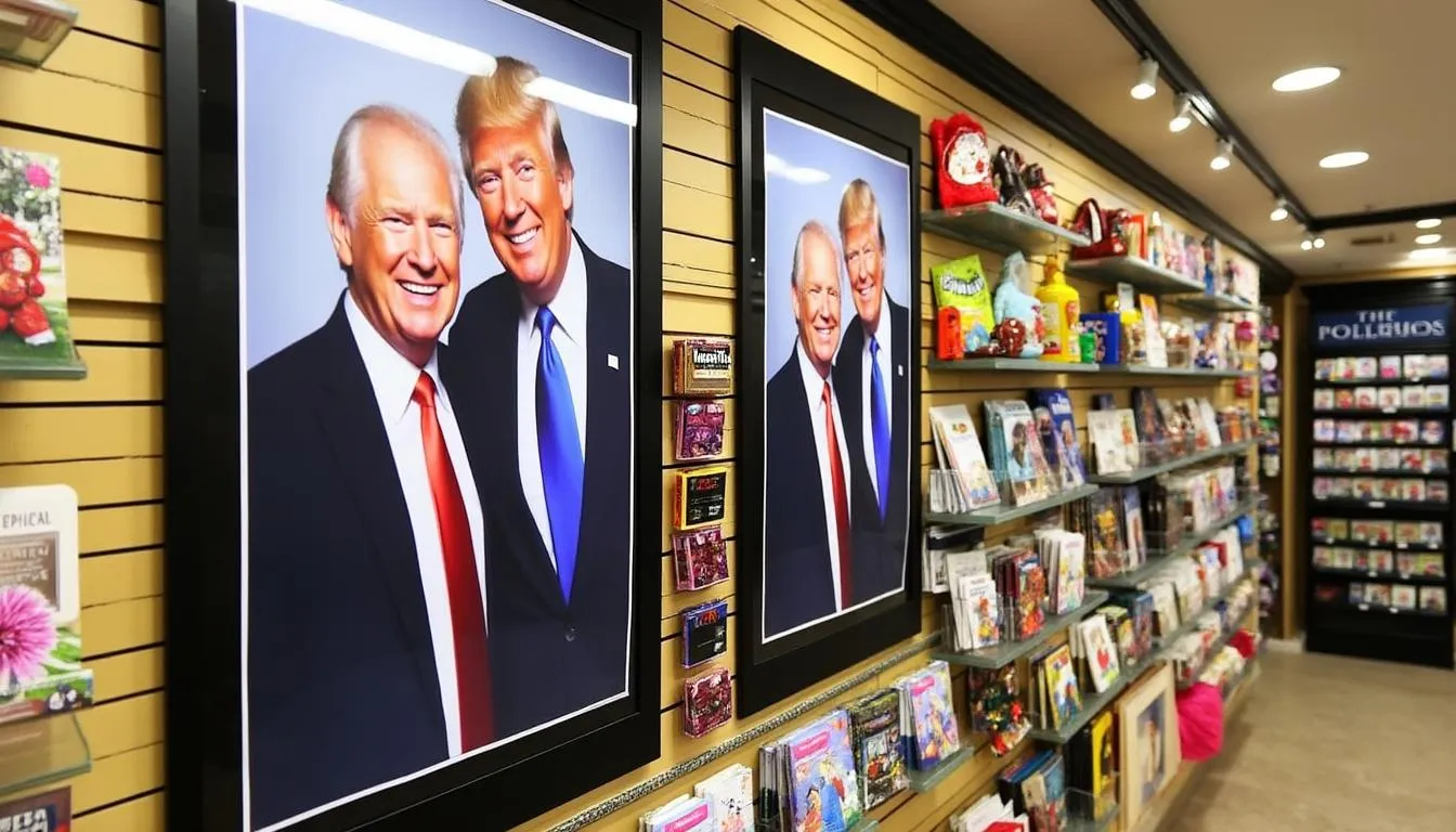 découvrez comment des farceurs ont pris d'assaut la boutique de souvenirs de trump tower, en y affichant des articles surprenants représentant jeffrey epstein aux côtés du président. plongez dans cette audacieuse action qui mêle humour et critique sociale.