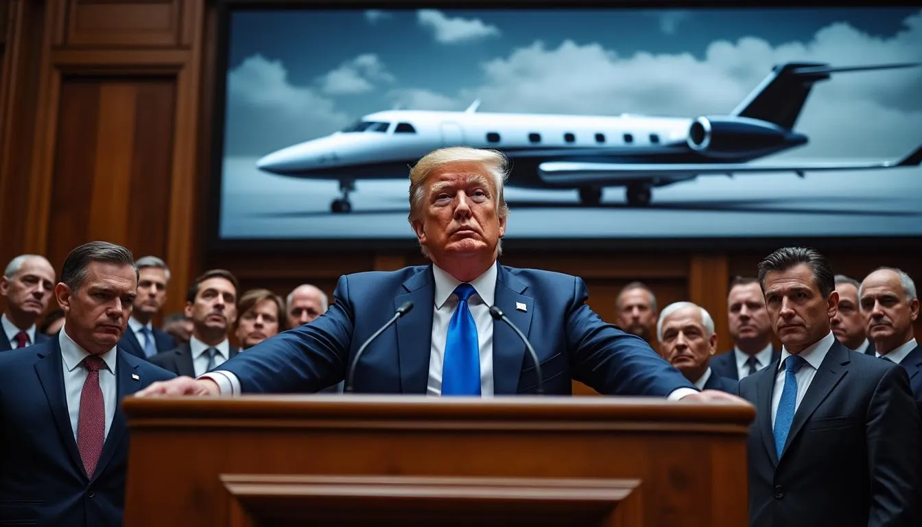 le département de la justice de trump poursuivi au sujet d'un mémo juridique concernant le cadeau d'un jet luxueux du qatar